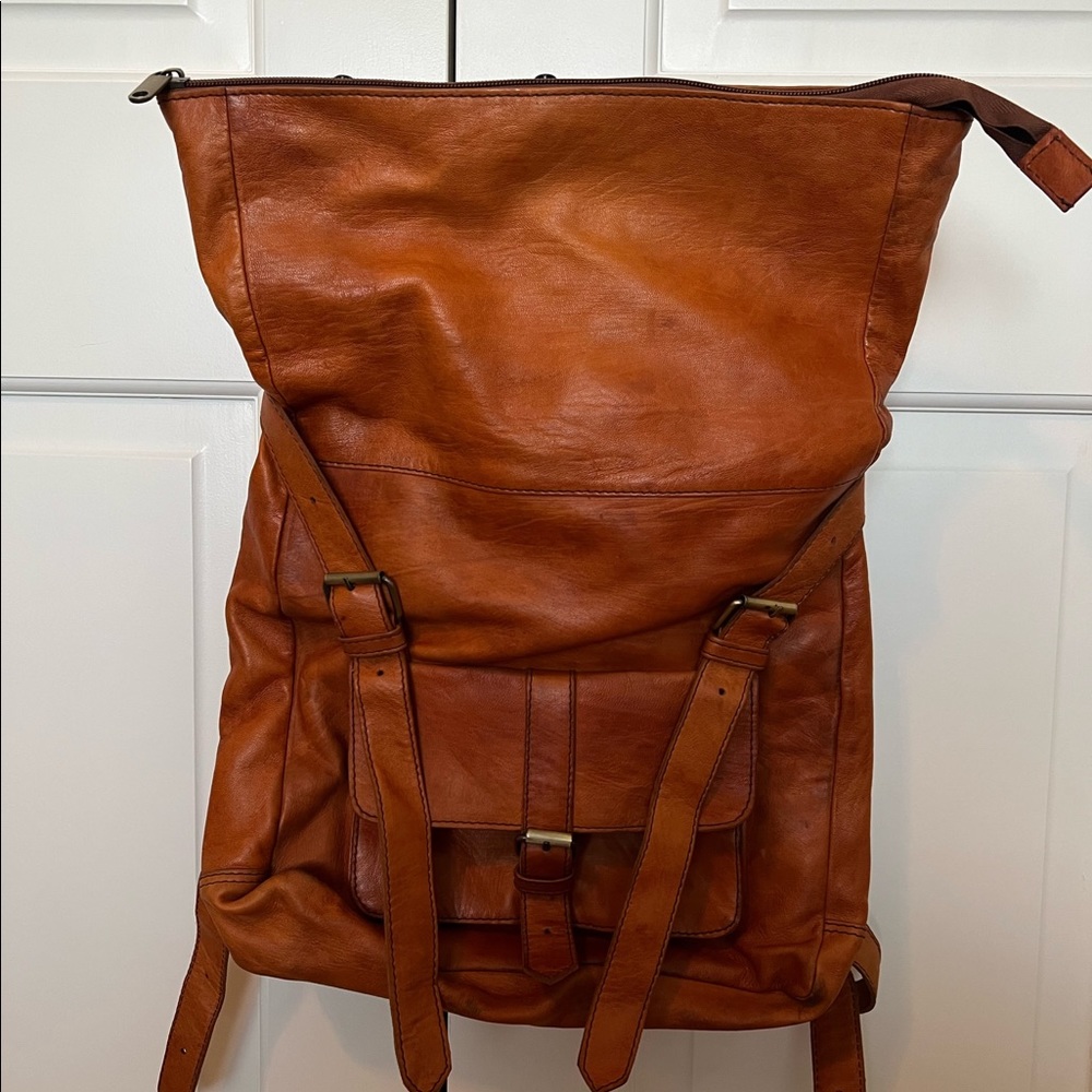 Genuine goat leather backpack from Morocco
